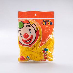 Globo Amarillo #9 Payaso 100 Pz