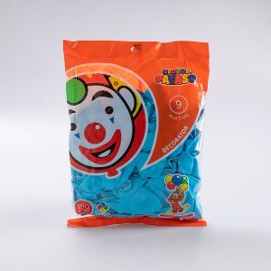 Globo Azul #9 Payaso 100 Pz