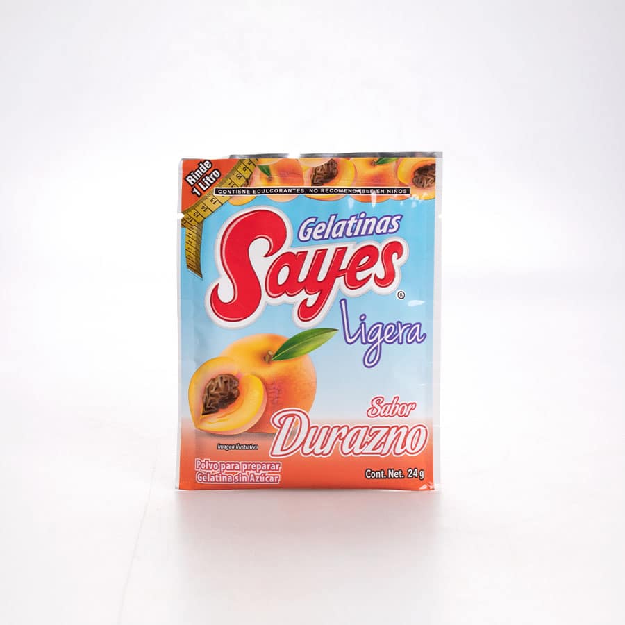 Gelatina Sayes Ligera Sabor Durazno 24 Gr