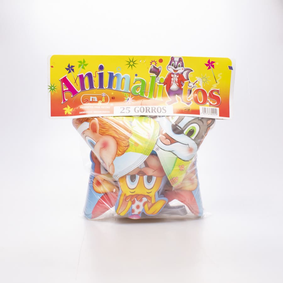 Gorro para Fiesta Animalitos 25 Pz