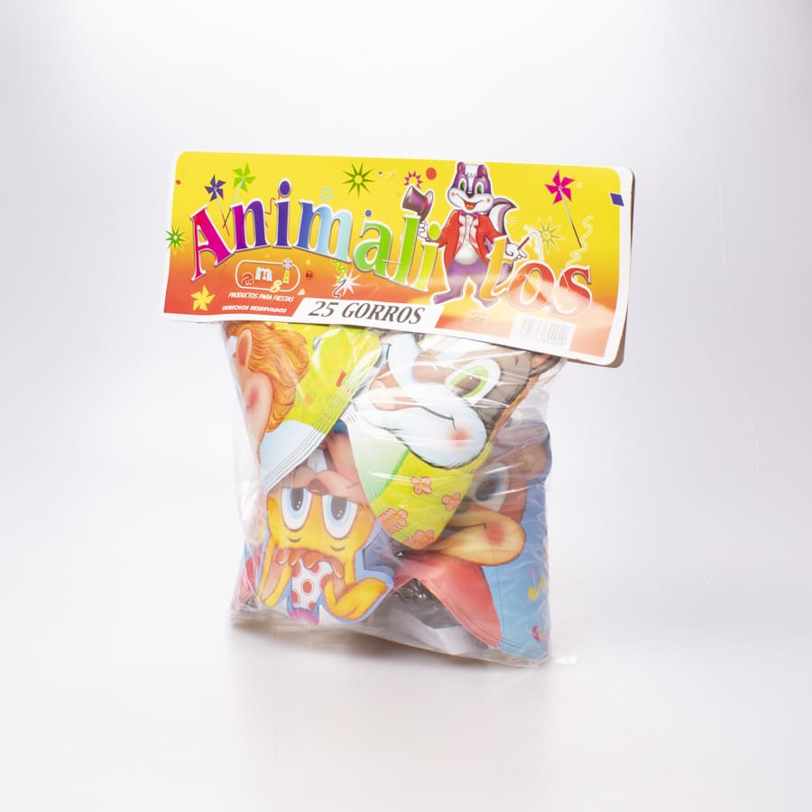 Gorro para Fiesta Animalitos 25 Pz