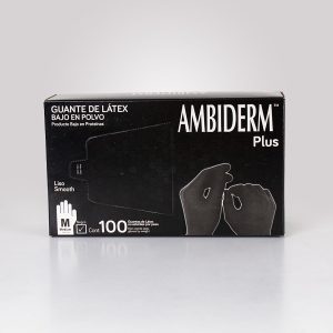 Guante Látex Negro Mediano Ambiderm 100 Pz