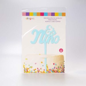 Letrero Acrilico Azul Es Niño con Brillitos