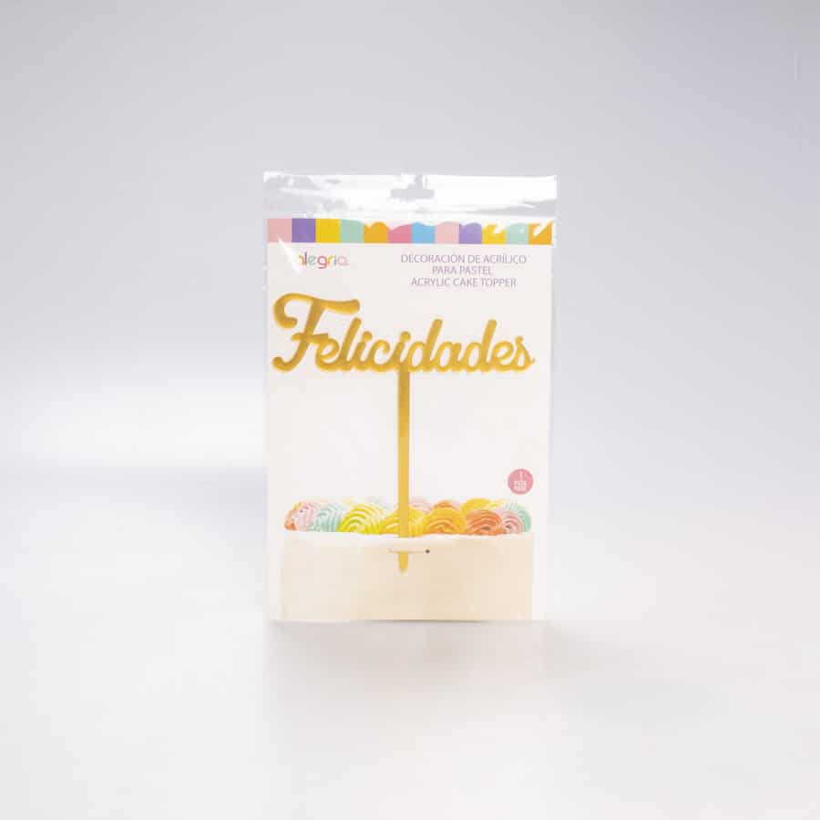 Letrero Acrilico Dorado Felicidades