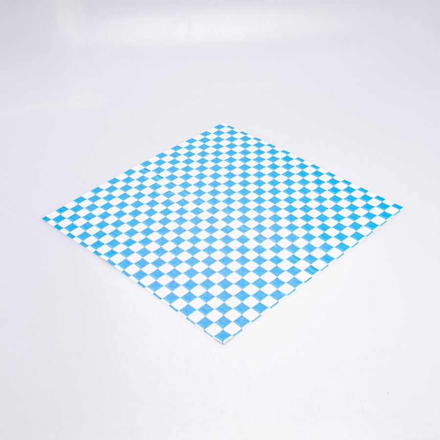 Papel Encerado Azul a Cuadros Grado Alimenticio 100 Pz