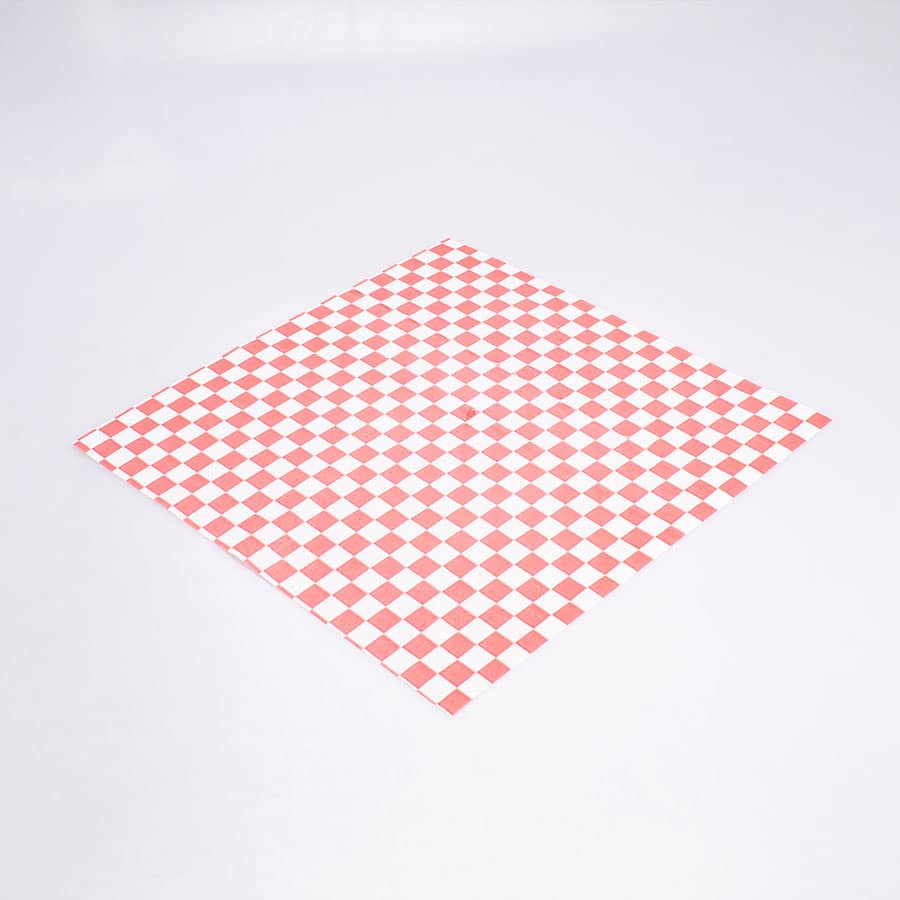 Papel Encerado Rojo a Cuadros Grado Alimenticio 100 Pz