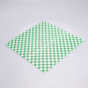 Papel Encerado Verde a Cuadros Grado Alimenticio 100 Pz