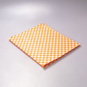 Papel Encerado Naranja a Cuadros Grado Alimenticio 100 Pz
