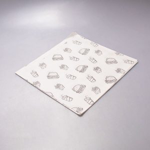 Papel Envoltura Trazo Negro Hamburguesa 100 Pz