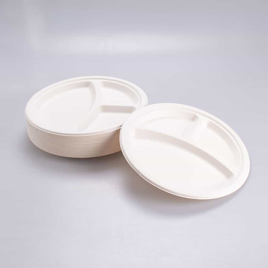 Plato 3 div Redondo 25 Cm Bio 125 Pz