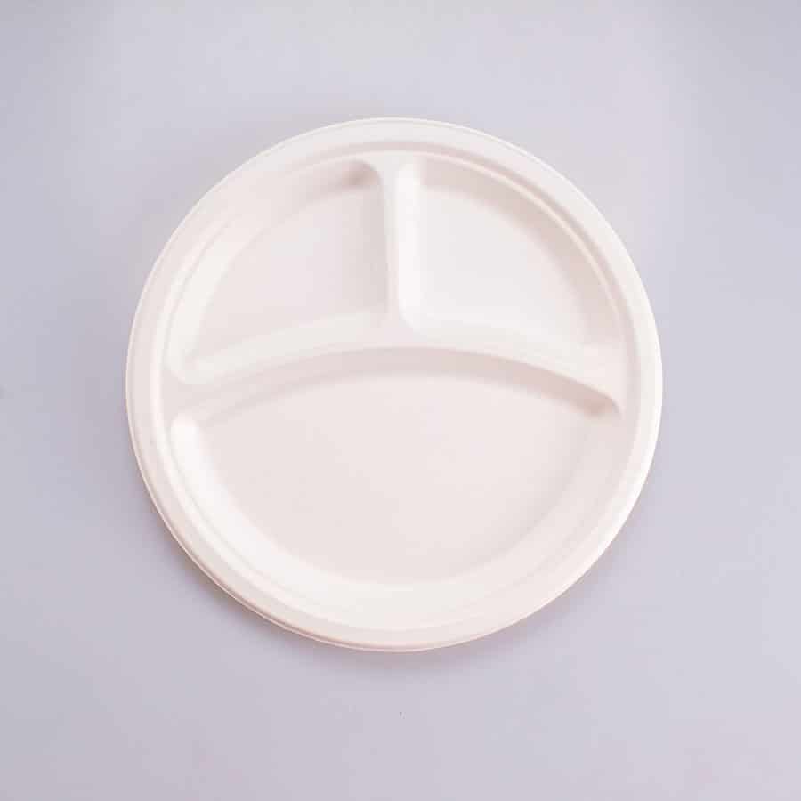 Plato 3 div Redondo 25 Cm Bio 125 Pz