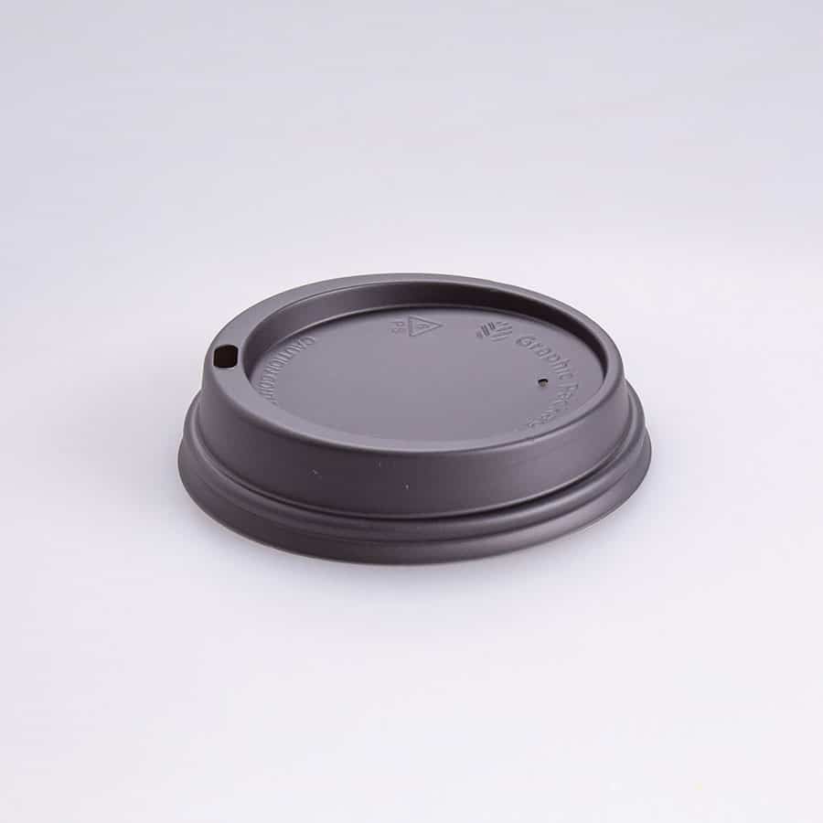 Tapa Domo Negra para Vasos 12-16 Oz I. Paper 100 Pz