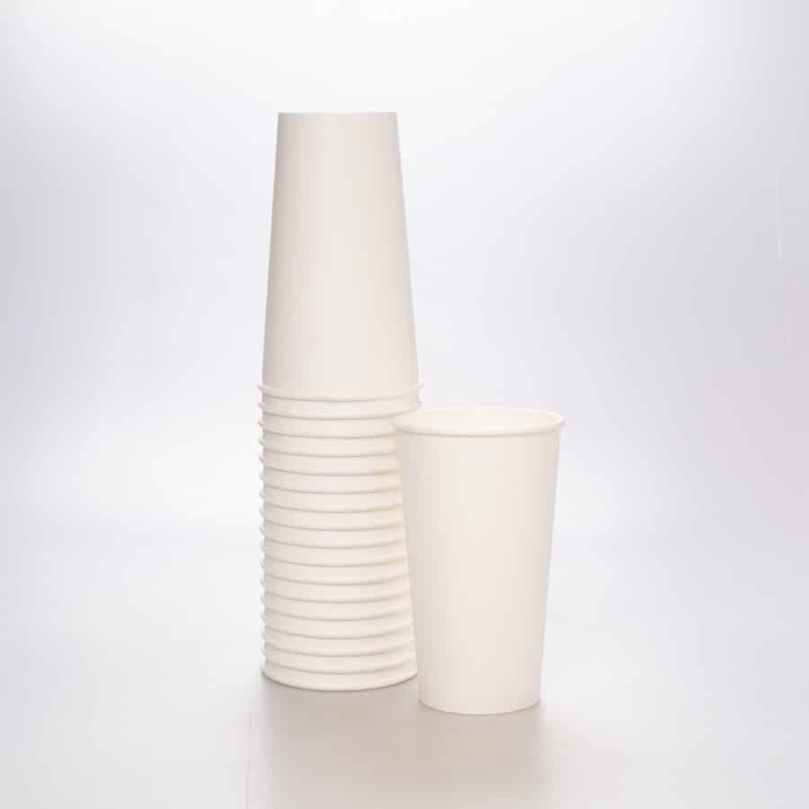 Vaso Blanco de Papel 20 Oz I. Paper 40 Pz