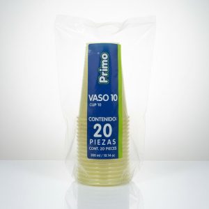 Vaso de cristal neón amarillo 20 piezas, Primo 10.14 oz