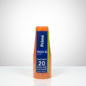 Vaso de cristal neón naranja 20 piezas, Primo 10.14 oz